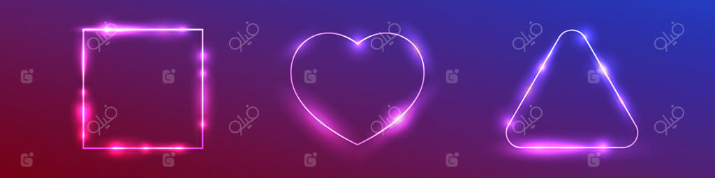 اشکال خلاقانه نئون برای طراحی گرافیک و هنر وکتور پیشرفته