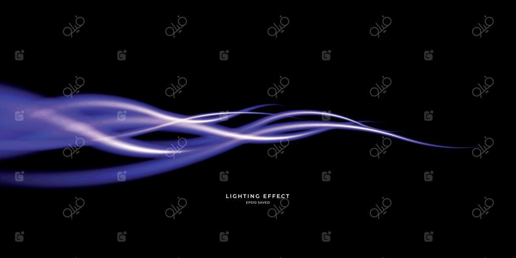 وکتور ردپای نورهای رنگارنگ با افکت محو حرکت.