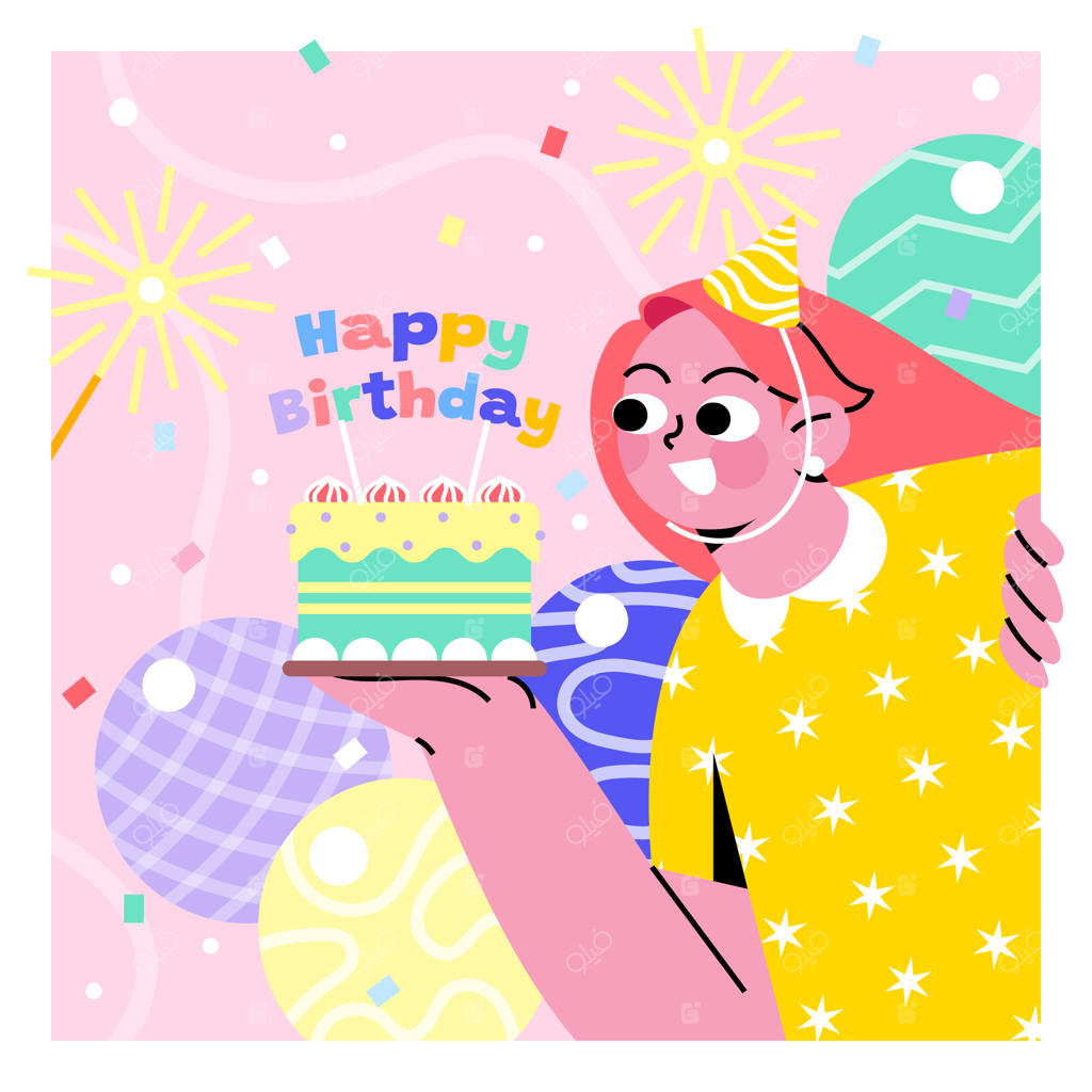 تصویرسازی فلت برای تولد