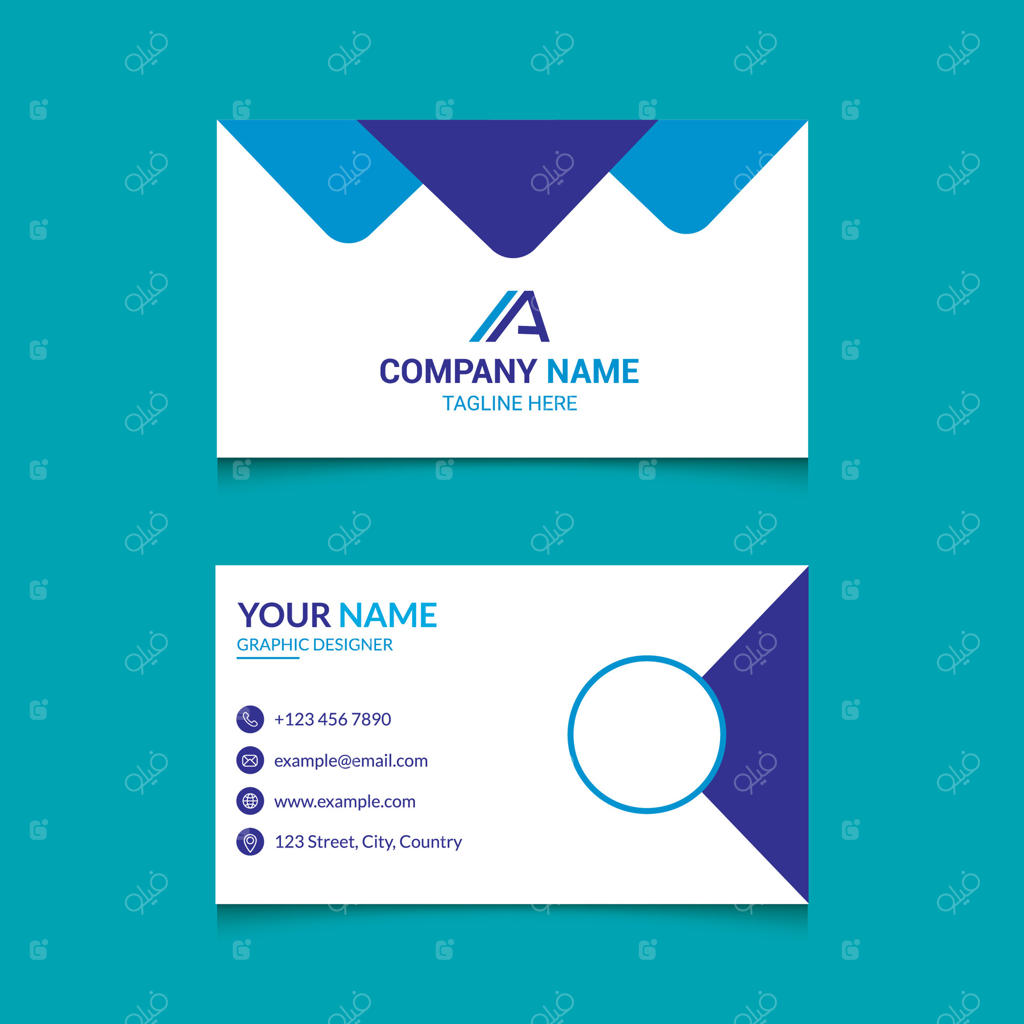 طرح کارت ویزیت حرفه‌ای طراح گرافیک، الگوی قابل ویرایش هویت سازمانی