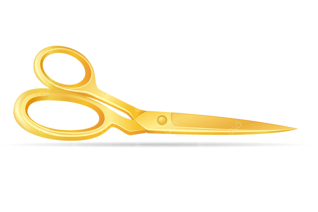 تصویر وکتور قیچی فلزی خیاطی یا آرایشگری، ابزار نوشت‌افزار، پس‌زمینه سفید