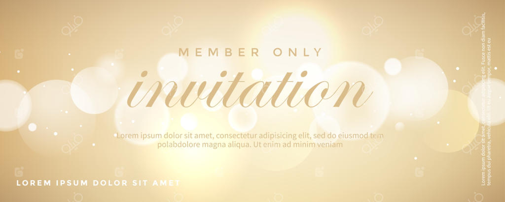 کارت دعوت طلایی لوکس با پس‌زمینه براق بوکه