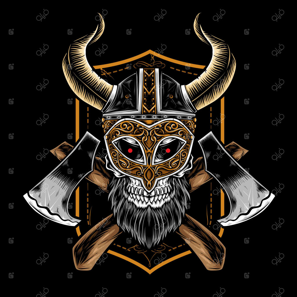 جمجمه وایکینگ با تبر