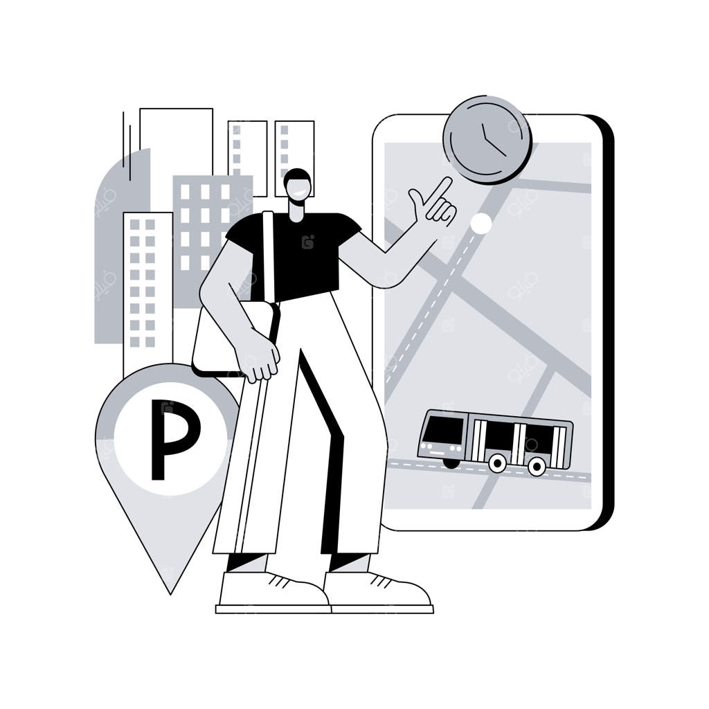 ایده کلی سیستم حمل و نقل هوشمند، تصویرسازی برداری