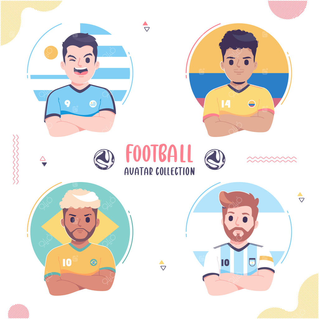 مجموعه طراحی آواتار بازیکنان معروف فوتبال