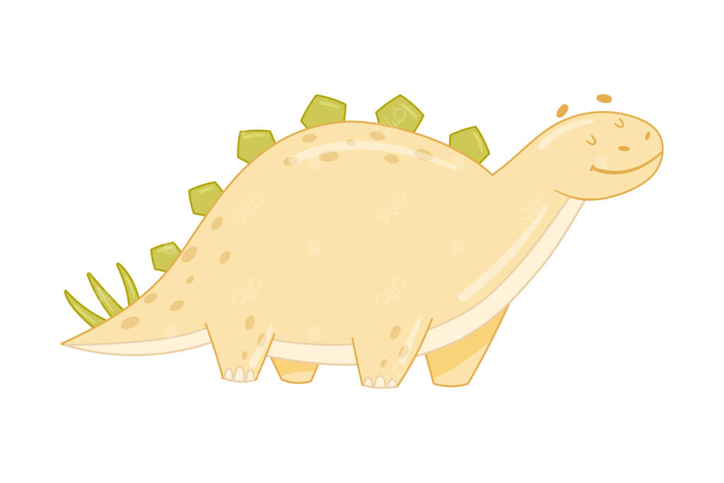 دایناسور استگوسوروس بامزه و دوست‌داشتنی - مناسب برای اتاق کودک، تی‌شرت، کتاب، چاپ و طراحی پوستر کارتونی.