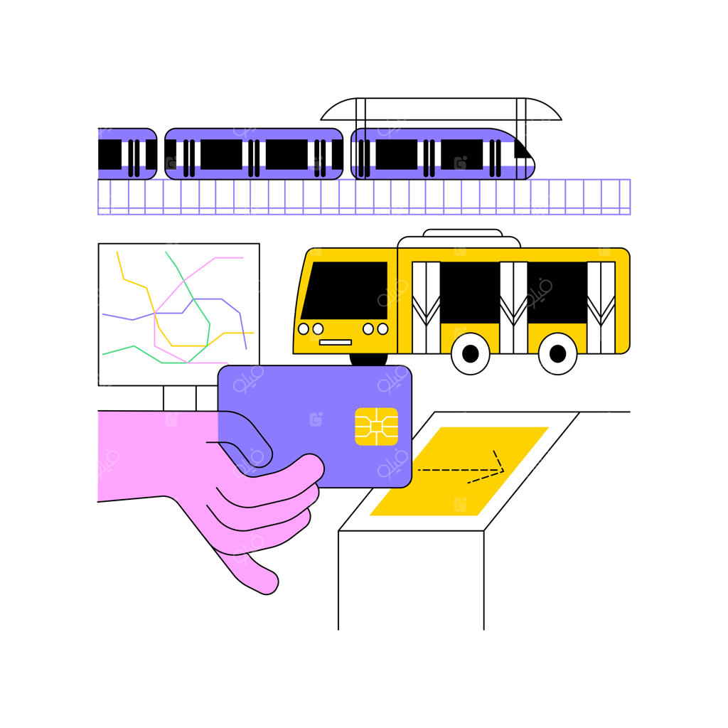 تصویرسازی وکتور مفهوم انتزاعی کارت بلیت حمل و نقل عمومی