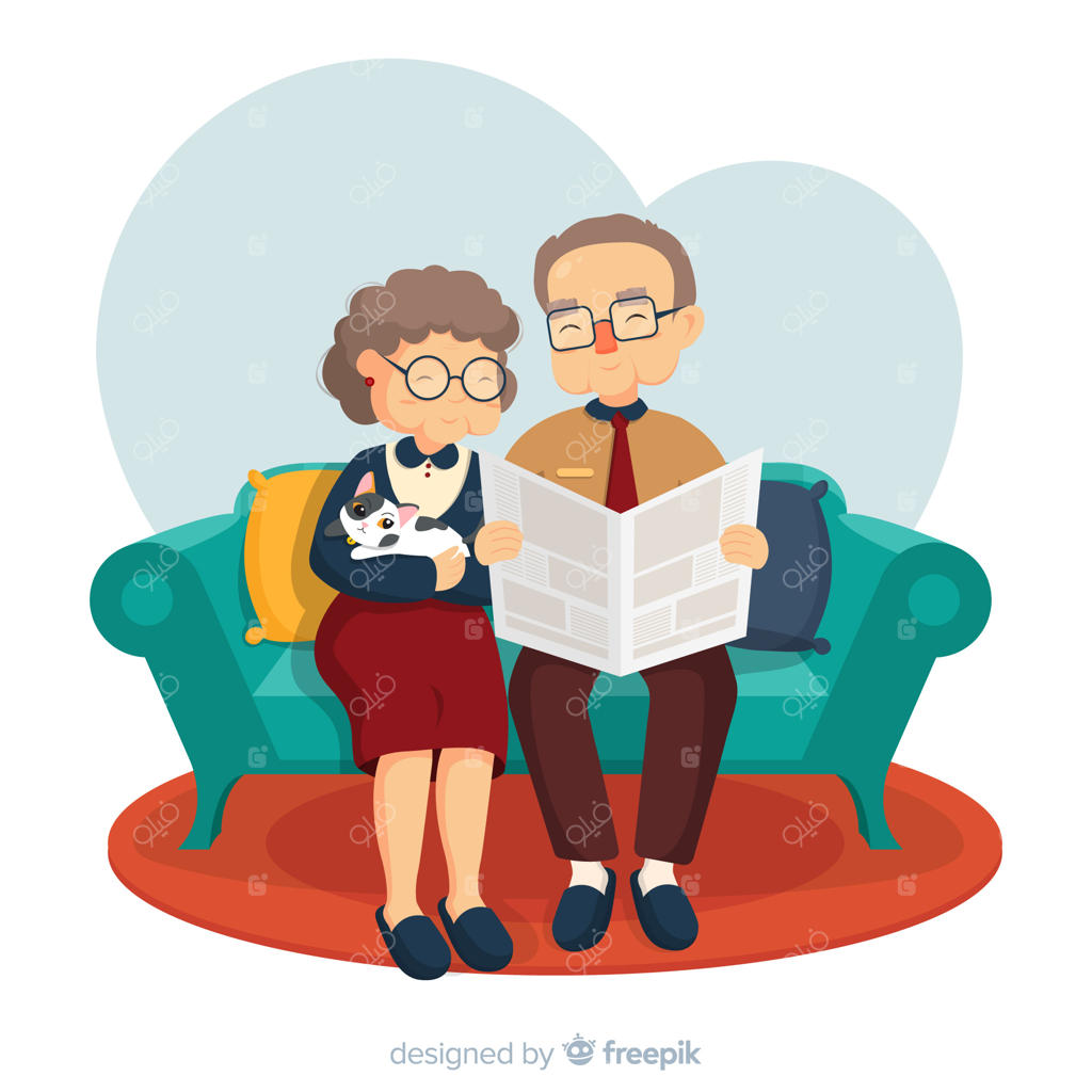 پس‌زمینه روز پدربزرگ و مادربزرگ در اتاق نشیمن