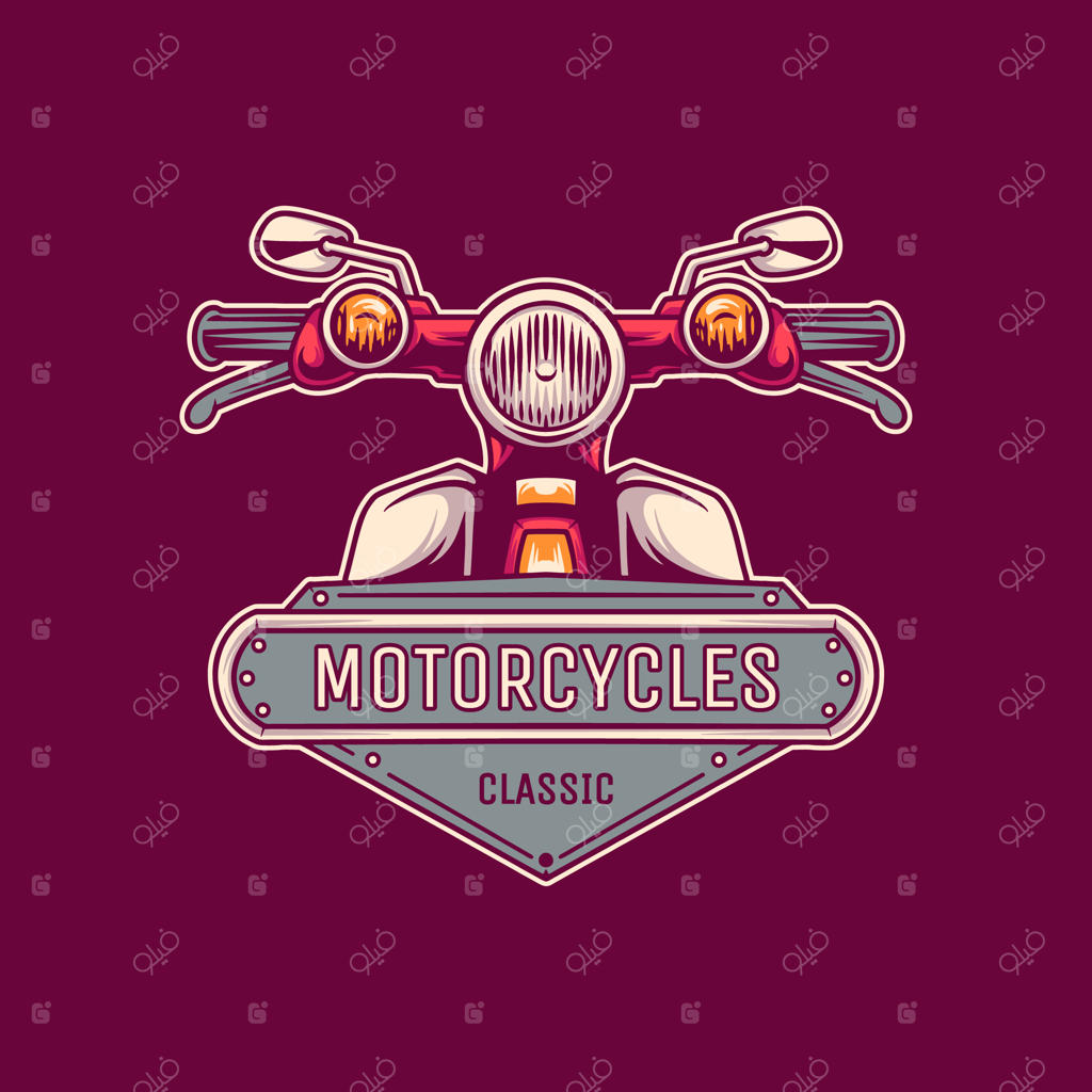 طراحی لوگوی باشگاه موتورسیکلت‌های کلاسیک