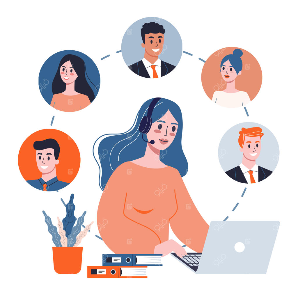 مفهوم پشتیبانی فنی: ایده‌ای برای خدمات مشتری. پشتیبانی و راهنمایی مشتریان در حل مشکلات. ارائه اطلاعات مفید به مشتری. طراحی به سبک خاص.