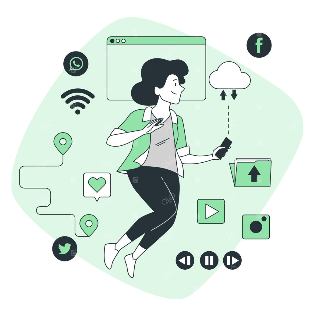 تصویرسازی مفهوم زندگی دیجیتال