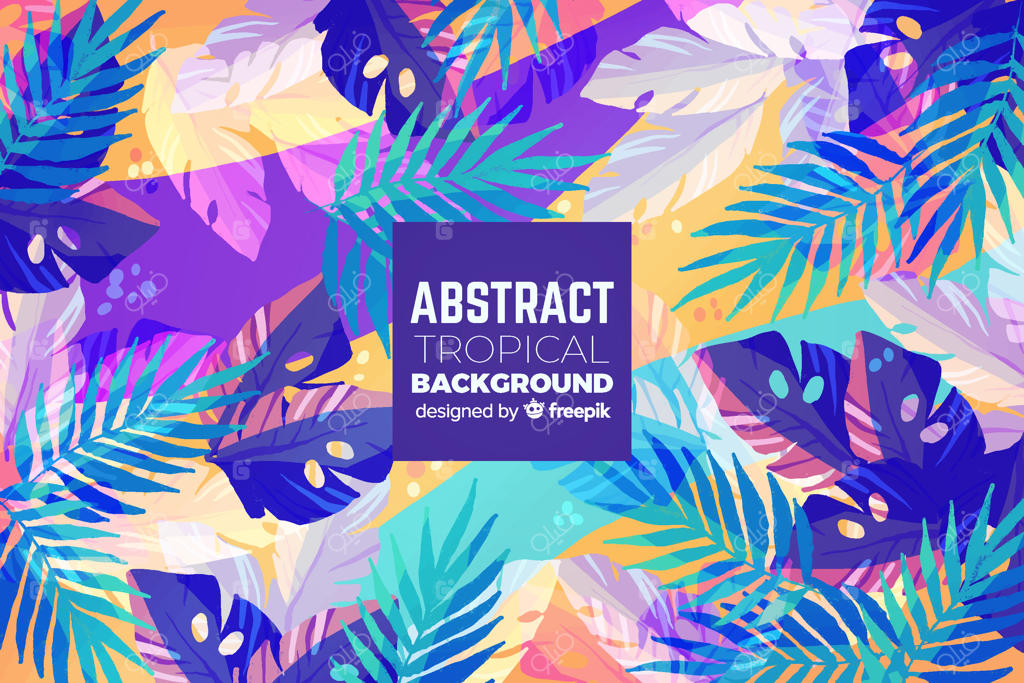 پس‌زمینه‌ای از برگ‌های گرمسیری انتزاعی