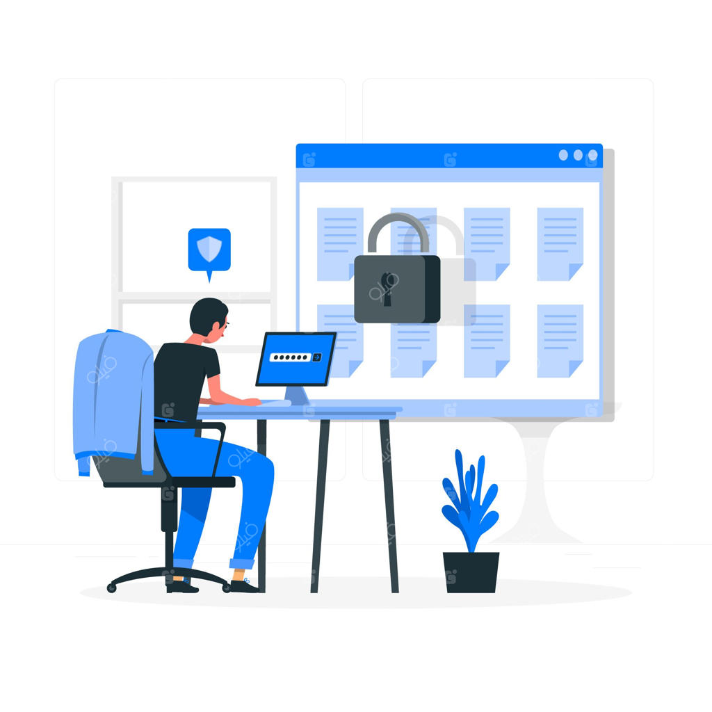 تصویرسازی مفهوم ورود امن