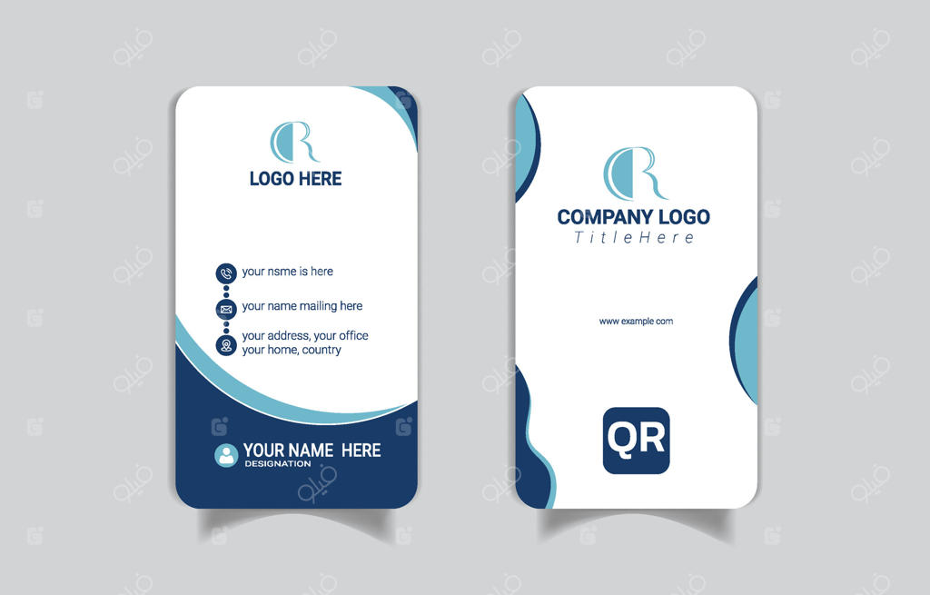 طراحی خلاقانه کارت ویزیت تجاری عمودی