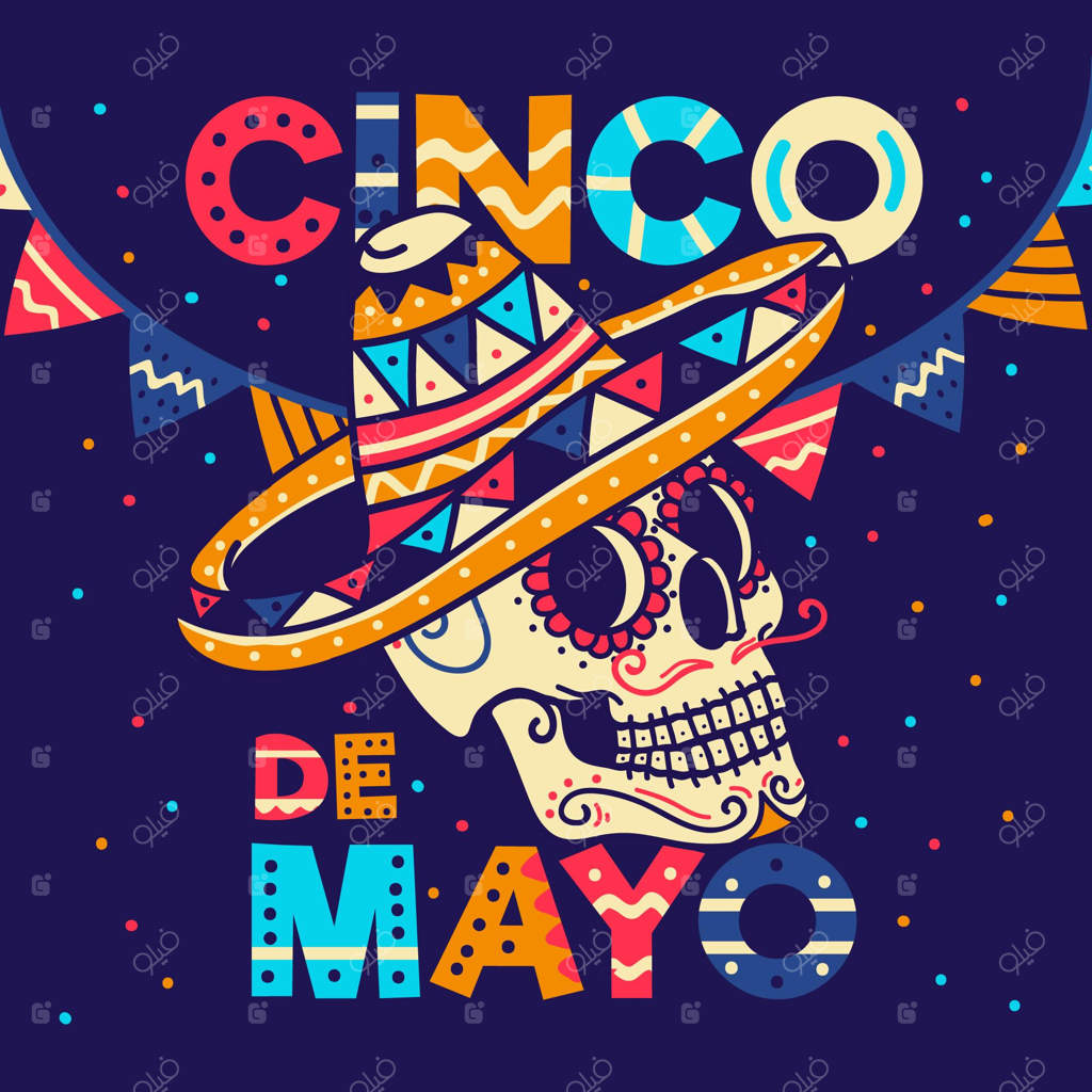 زمینه طراحی دستی پنج دِ مایو