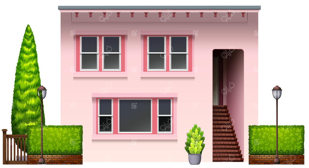 یک ساختمان اداری صورتی