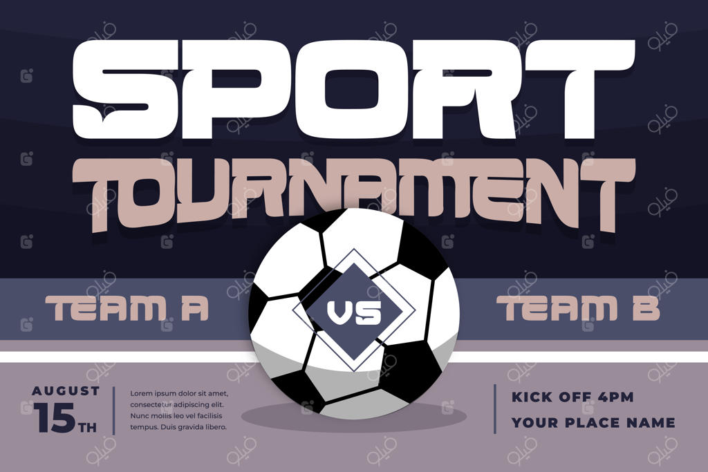 قالب طراحی پس‌زمینه رویداد ورزشی مسابقات فوتبال - قابلیت سفارشی‌سازی آسان