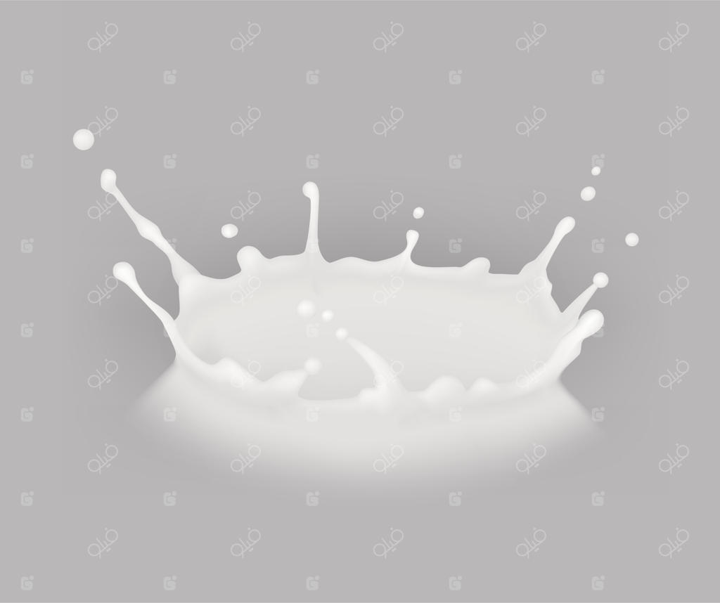 طرح سه‌بعدی، پاشش شیر از محصولات طبیعی لبنی،  پاشش و ریختن واقعی شیر در سه‌بعدی