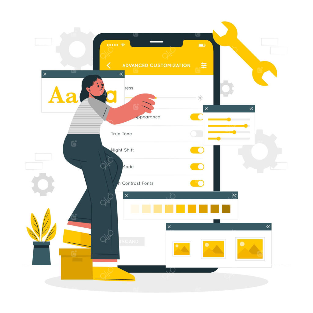 تصویرسازی مفهوم سفارشی‌سازی پیشرفته