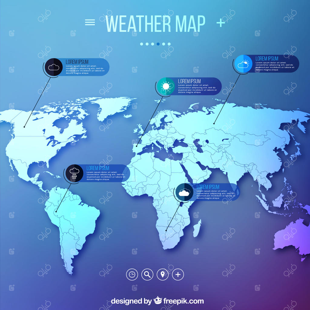 اینفوگرافی نقشه آب و هوا