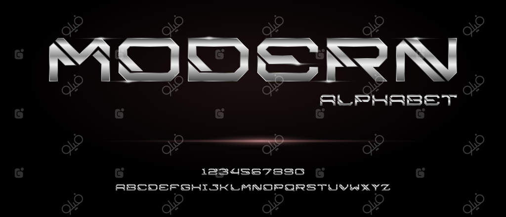 فونت الفبای مدرن دیجیتال با قالب سبک شهری