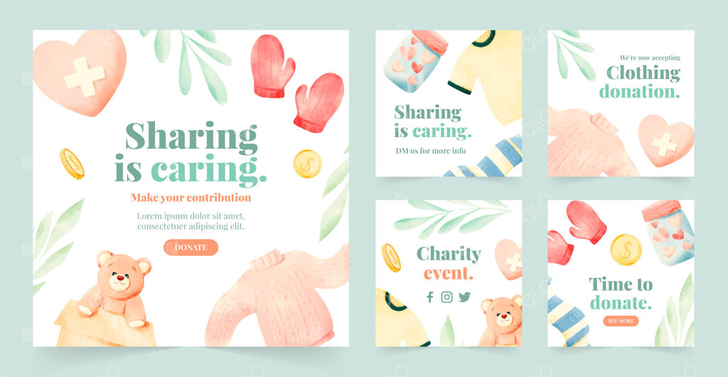 پست‌های اینستاگرام رویداد خیریه آبرنگ