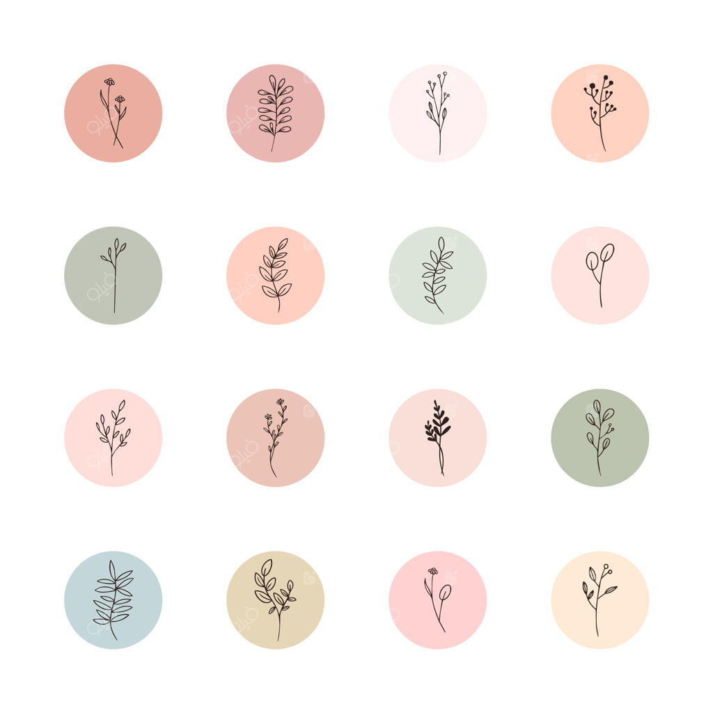 تصاویر دست‌کشیده گل‌ها برای هایلایت استوری اینستاگرام