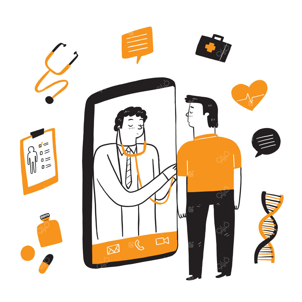 مشاوره پزشکی با دکتر از طریق گوشی هوشمند.