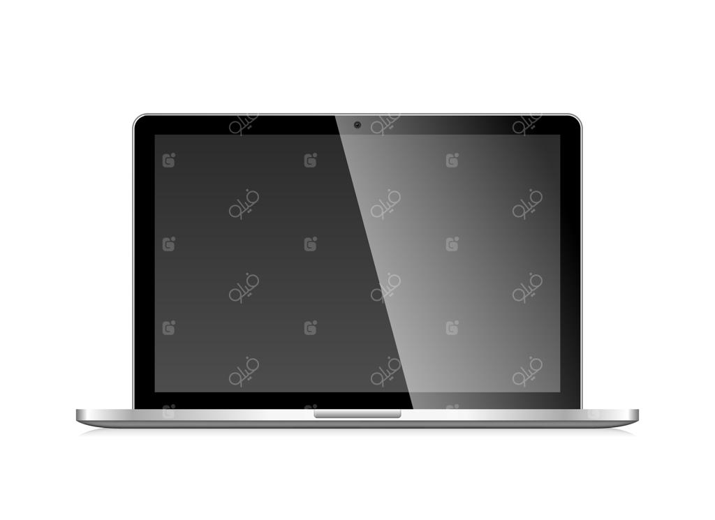 وکتور لپ‌تاپ با صفحه نمایش خالی در پس‌زمینه سفید