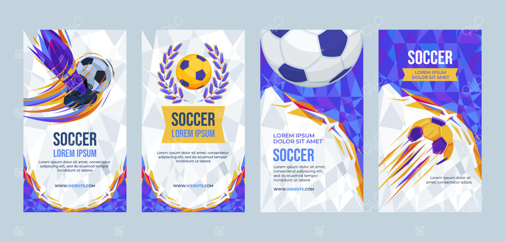 قالب استوری اینستاگرام فوتبال با طراحی دستی