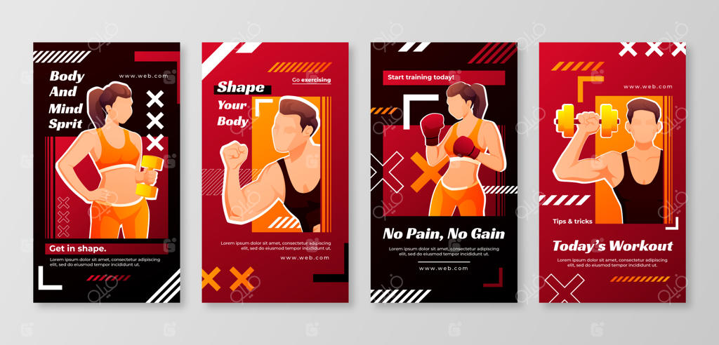 الگوی طراحی باشگاه و تناسب اندام با گرادیانت