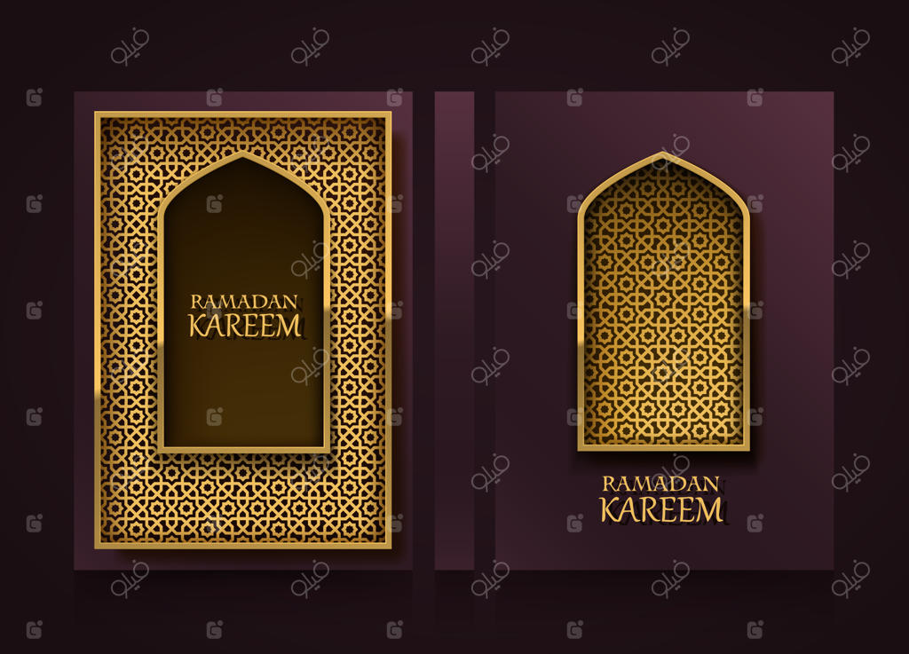 بنرهای عمودی مدرن، کاور رمضان کریم، پس‌زمینه تراکت رمضان مبارک، المان طراحی قالب، تصویرسازی وکتور