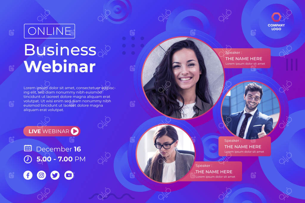 قالب دعوت به وبینار با بنر جذاب