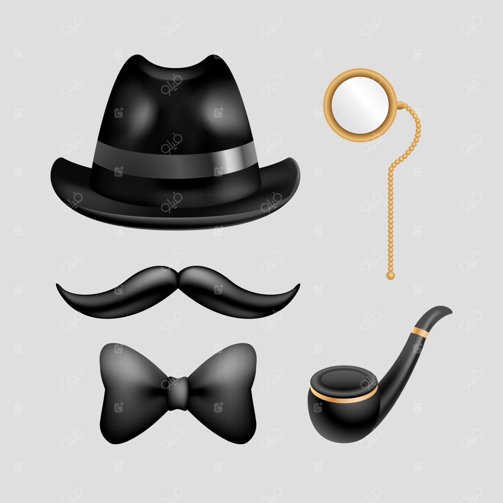 مجموعه عناصر آقا با استایل واقع‌گرایانه