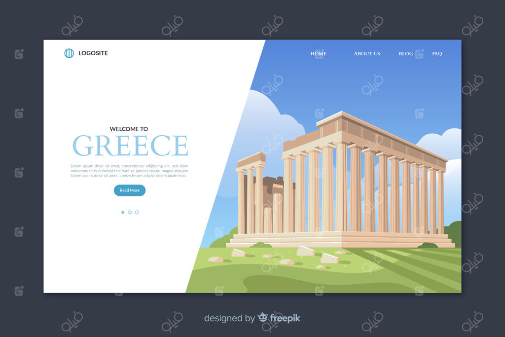 قالب صفحه فرود خوش آمدگویی به یونان