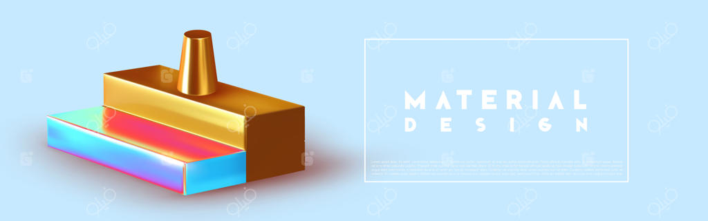 پس‌زمینه مینیمال با طراحی انتزاعی و اشکال سه‌بعدی: رندر واقعی اشیا. پوستر خلاقانه طراحی، هنر مینیمال وکتور مدرن.