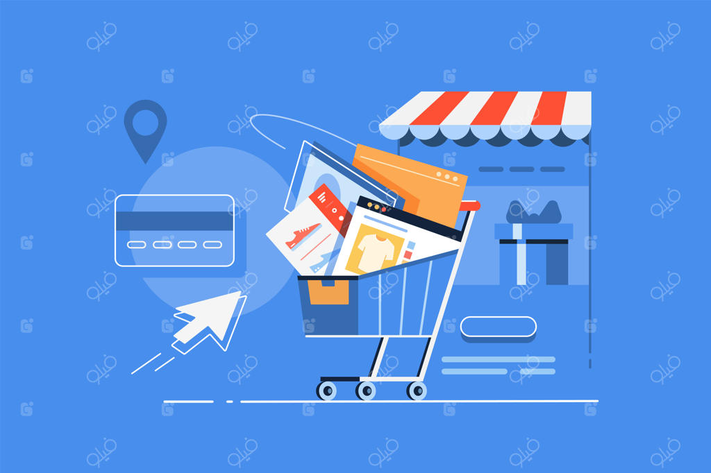 سبد خرید پر از سفارش‌های اینترنتی