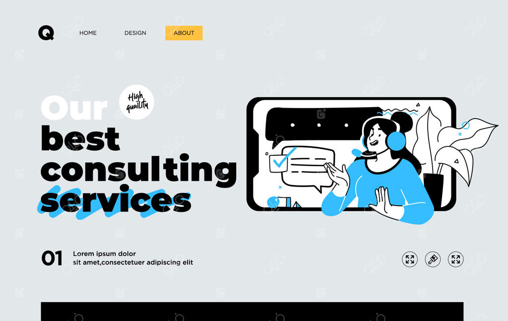 قالب اسلاید ارائه یا طراحی صفحه فرود وبسایت: مفاهیم تصویری کسب و کار