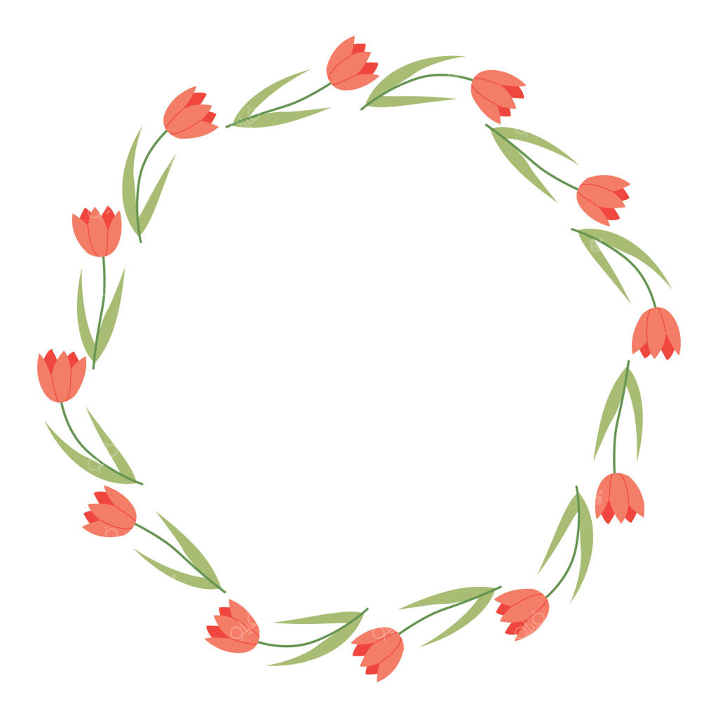 قاب گلدار و دل‌نشین با گل‌های لاله صورتی و برگ‌های سبز