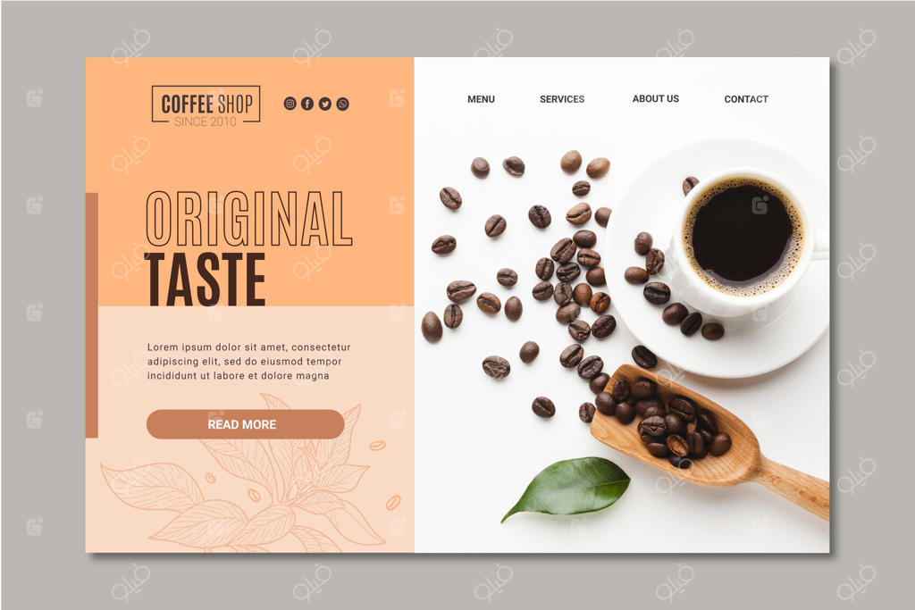 قالب صفحه فرود قهوه