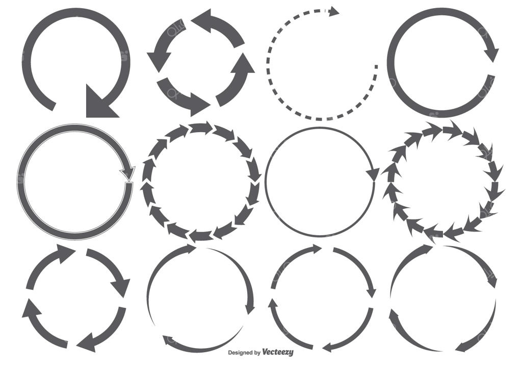 مجموعه‌ای از اشکال فلش دایره‌ای