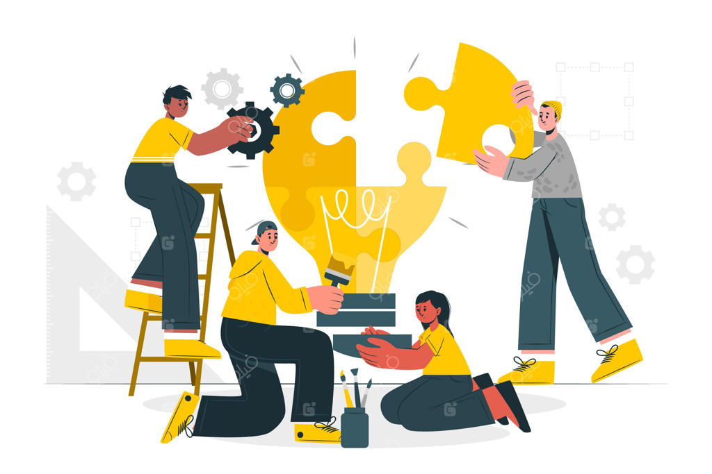 تصویرسازی مفهوم تیم خلاقانه