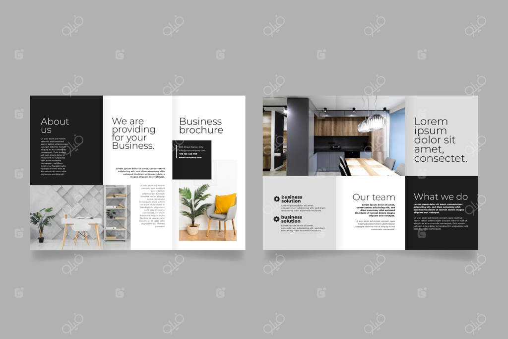 پترن ساده بروشور سه‌لتوانه