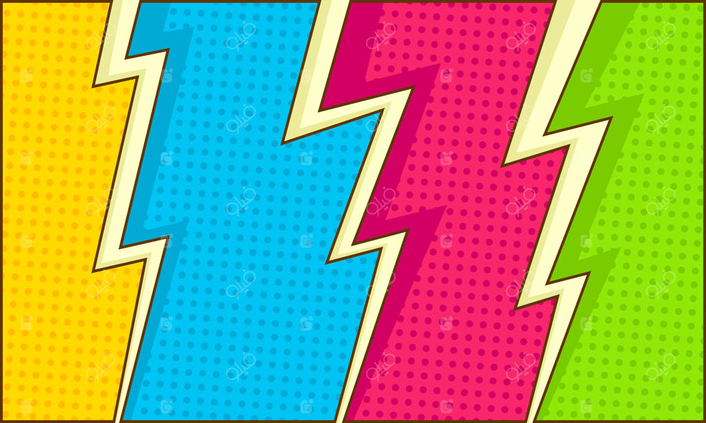 پس‌زمینه صفحه‌ای از یک کمیک رنگارنگ و کارتونی