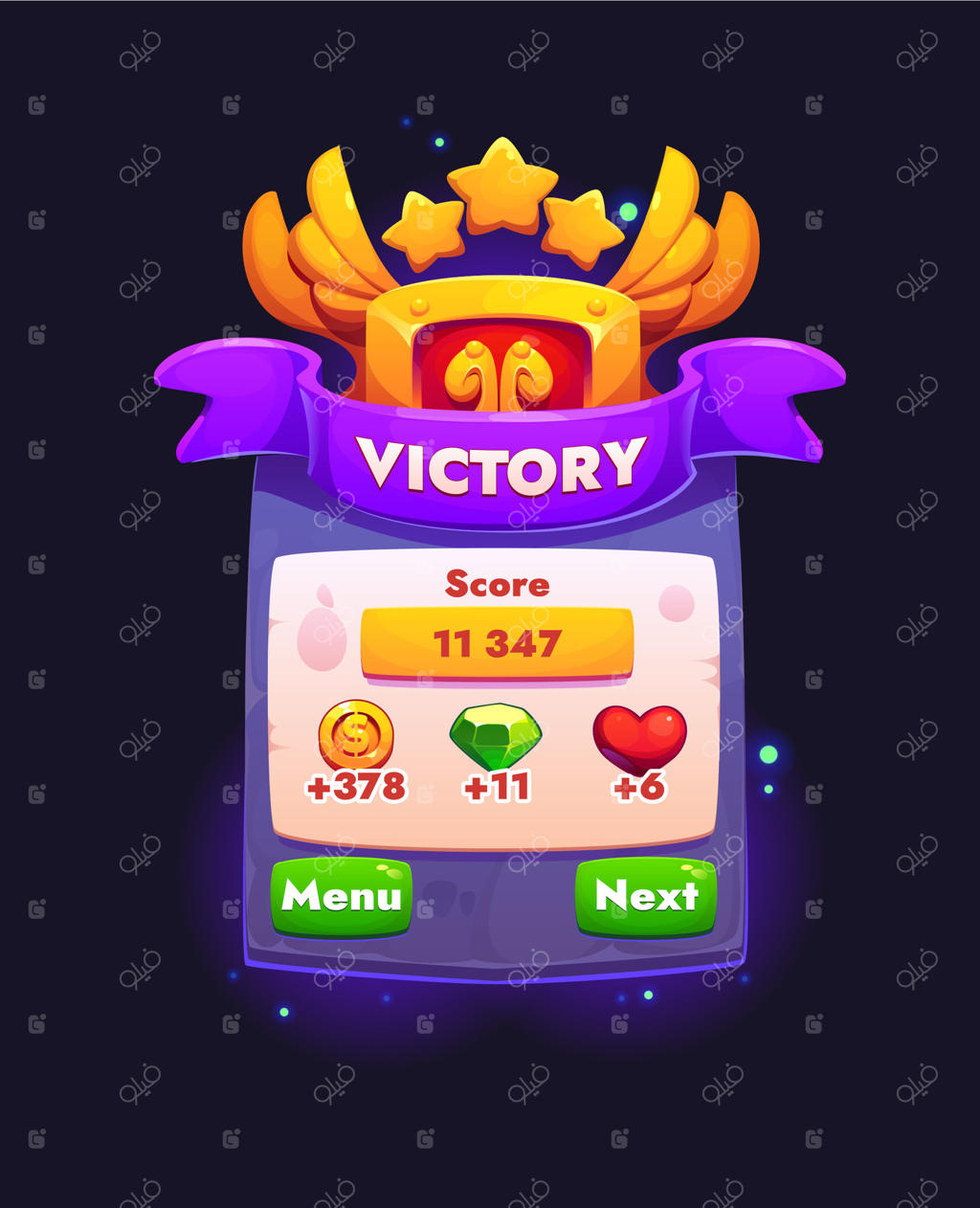 قالب رابط کاربری و منوی بازی پیروزی