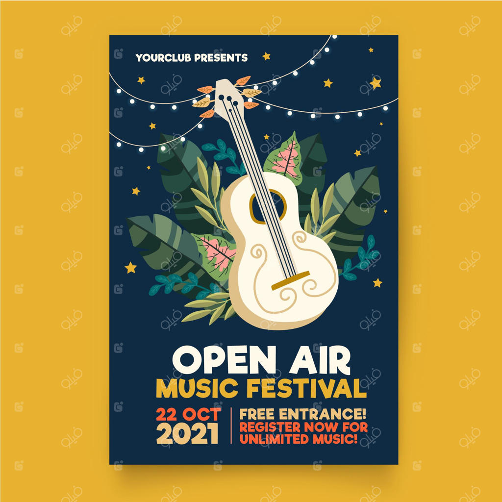 قالب پوستر کنسرت فضای باز