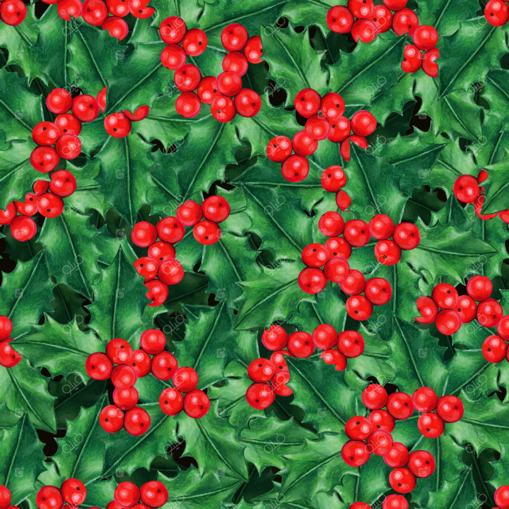 پترن با کیفیت بالای آبرنگی گل سرخ کریسمس