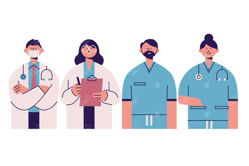 طراحی دست‌کشیده متخصصان سلامت