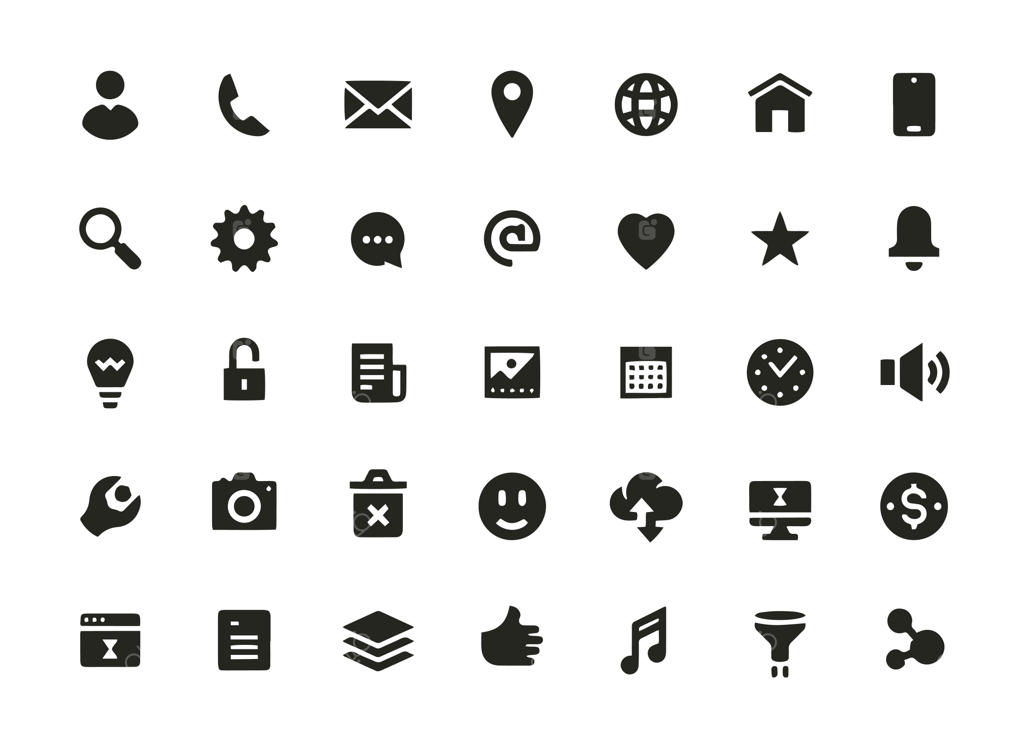 مجموعه آیکون‌های توپر ساختمان‌های تجاری