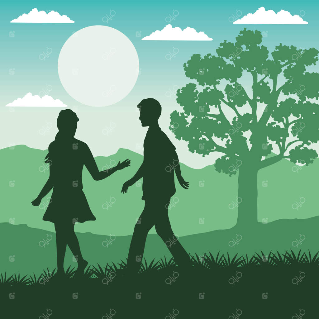 قدم زدن یک زوج در اردوگاه